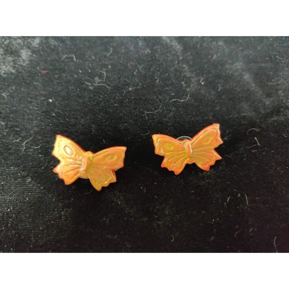 Orange Butterfly Stud Earrings